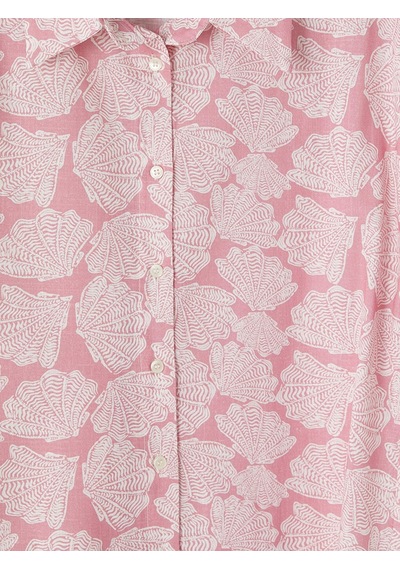 Lcw Modest Pembe Desenli Oversize Kadın Gömlek Tunik