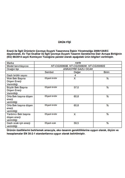 Narte CG20060B Cam Ankastre Ocak