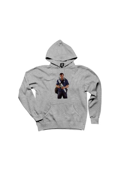 GTA Blue Thief Man Gri Kapşonlu Sweatshirt Hoodie Gri