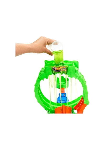 Jmk91 Hot Wheels Monster Trucks Mutant Kaosu Çemberde Yarış Oyun Seti Çok Renkli