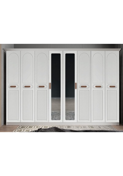 Falcon Membran 8 Kapaklı Gardırop Montaj Dahil Beyaz 280 Cm