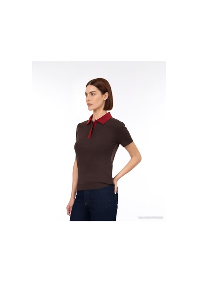 Yargıcı Regular Polo Yaka Kısa Kol Kazak 26kktr2134x 003 Kahverengi