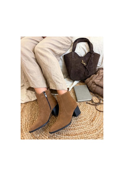 37brandshoes Süet Bilek Botlar Bej Bej