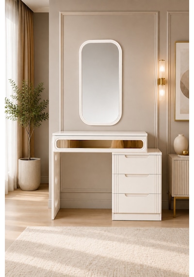 Makyaj Masası Aynalı Mdf Lake Boyalı Modern Şık Yatak Odası Makyaj Masası Çekmeceli Kozmetik Masası Şifonyer Vizon Makyaj Masası Aynalı Mdf Lake Boyalı Modern Şık Yatak Odası Makyaj Masası Çekmeceli Kozmetik Masası Şifonyer Vizon
