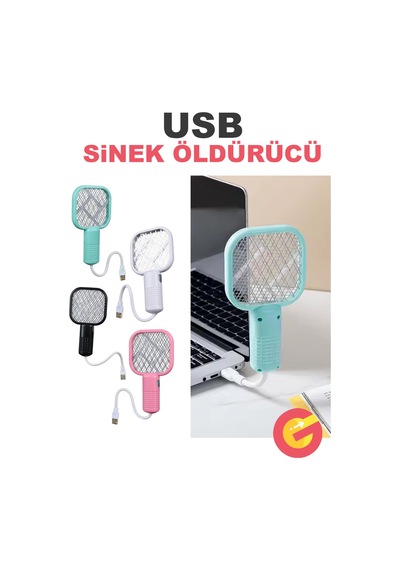 Usb Mini Sinek Öldürücü Raket Uv Mor Işıklı Elektrikli Sivrisinek Öldürücü