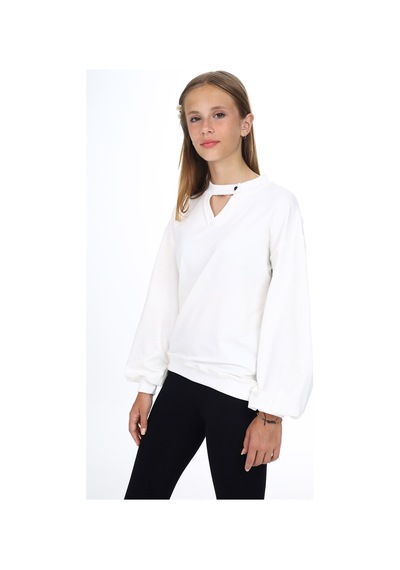 Toontoy Kız Çocuk Okul Sweatshirt Ekru