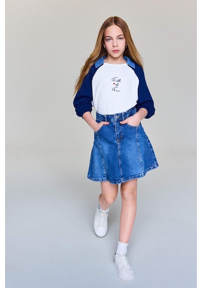 Defacto Kız Çocuk Jean Etek G6892a826smnm34 Mavi-nm34