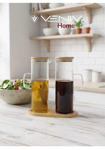 2 Adet Bambu Vakumlu Kapaklı Borosilikat Yağdanlık + Bambu Altlık Sete Dahil 500 Ml + 500 Ml Bambu 2 Adet Bambu Vakumlu Kapaklı Borosilikat Yağdanlık + Bambu Altlık Sete Dahil 500 Ml + 500 Ml Bambu