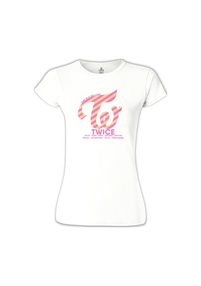 Twice - Logo Beyaz Kadın Tshirt 001