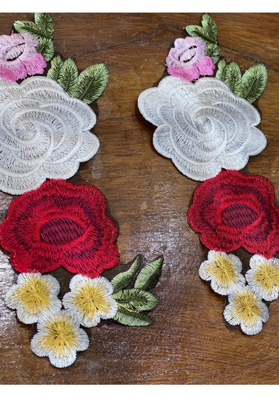 22x8 Cm 2 Adet Nakış Işleme Aplike Arma Yama Dikiş Hobi Aksesuarı Nakış