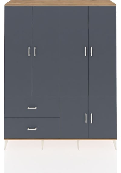 Hyperion Gardrop 5 Raflı 2 Çekmeceli 2 Askılı 176x44x221 Çam-antrasit Antrasit Hyperion Gardrop 5 Raflı 2 Çekmeceli 2 Askılı 176x44x221 Çam-antrasit Antrasit