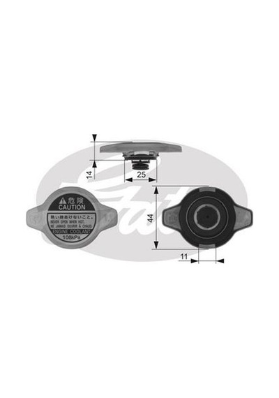 GATES RC134 Radyatör Kapağı Mazda Mitsubishi