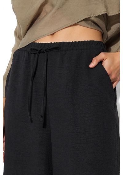 Hiccup Busem Kadın Dokulu Polyester Jogger Pantolon Siyah