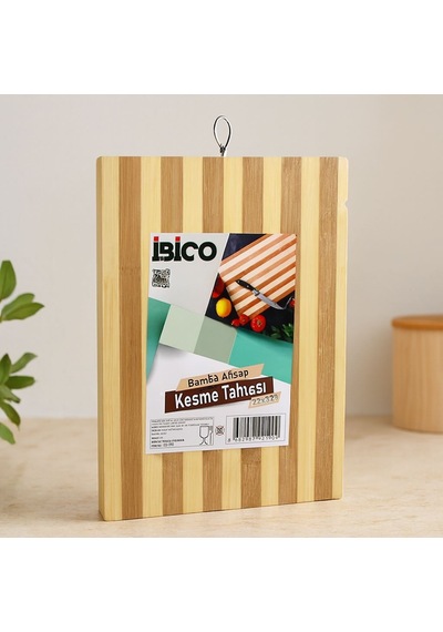 Bambu Kesme Tahtası 22x32x1.3 Cm Metal Kulplu Açık Ceviz