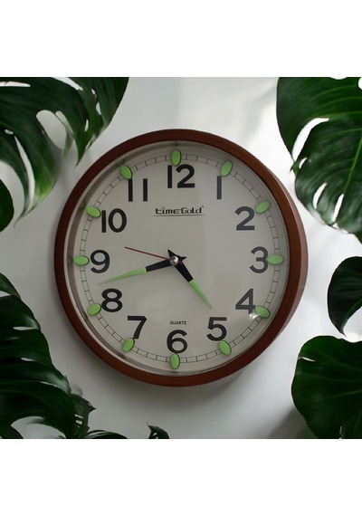 Time Gold Fosforlu Çocuk Odası Küçük Eskitme Duvar Saati Çap 22 Cm Sessiz Akar Saniye Eskitme
