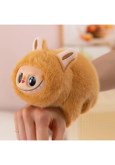 Yeni Labubu Peluş Bilezik Oyuncak Çocuk Doğum Günü Hediyeleri 20 Cm Pembe - Siyah
