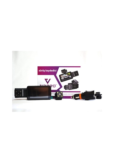 3 Kameralı Araç İçi Yol Kayıt Kamerası 3 İnç Ekranlı 1080p Telefon Uygulamalı + Wifi