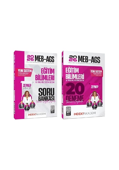 İndeks 2026 Meb-ags Eğitim B Türk Milli Eğitim Sistemi Soru Bankası+20 Deneme 2li Set Zeynep Salman