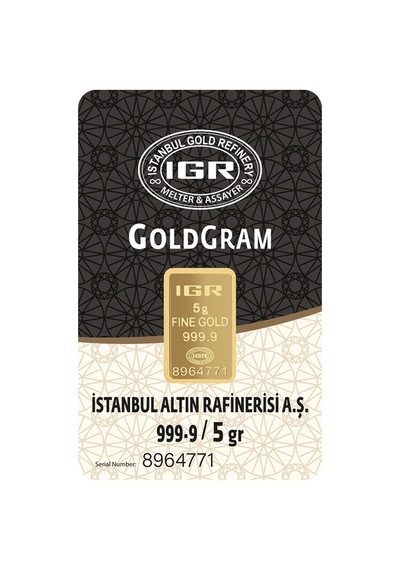 5 Gram Külçe Altın 24 Ayar 995,0 / 999,9 Saflık Rafineri Ambalajlı, Seri Numaralı