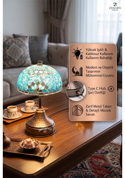 Şarjlı Mantar Masa Mavi - 904806357 Mavi
