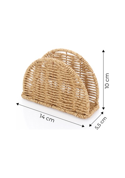 Rattan Oval Hasır Peçetelik Kahverengi