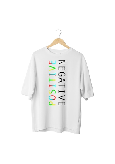 Panda Baskı Tekstil Positive-negative Özel Baskılı Tshirt Beyaz
