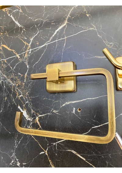 İsaoğlu Yapı Antik Gold Tuvalet Kağıtlığı Mat Gold Kağıtlık Antik Eskitme Aksesuar Tuvalet Kağıtlık Gold