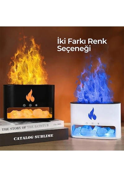 Simülasyon Şömine Buhar Makinesi Açık Bej