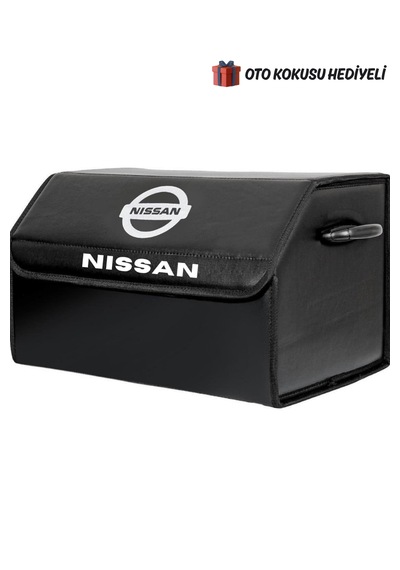 Nıssan Marka Logolu Oto Bagaj Organizer Çanta Oto Bagaj Çantası 2 Bölmeli Suni Deri Boyutlar : 48 Cm X 31 Cm X 29 Cm