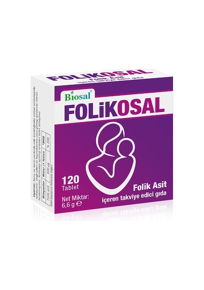 Folik Asit 400 Mcg 120 Tablet (Biosal Folikosal) Folik Asit 400 Mcg 120 Tablet (Biosal Folikosal)