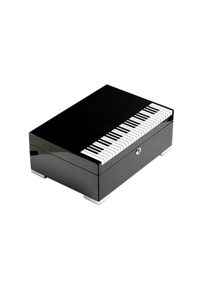 Lubinski İtaly Humidor Puro Kutusu Piano Parlak Siyah 40's