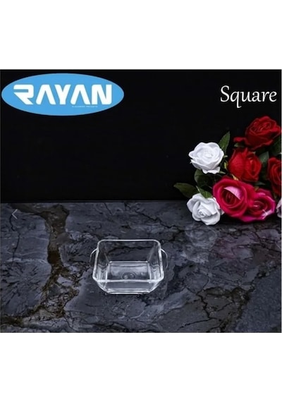Square Tekli Kare Cam Kahvaltılık Kase Royaleks-25057 Diğer
