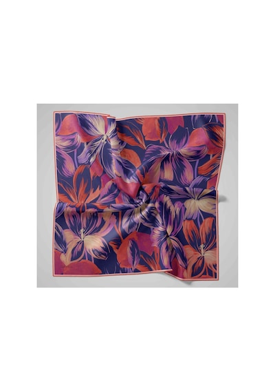 Silk Home Twill İpek Eşarp - 11480-64 Morcivert Turuncu