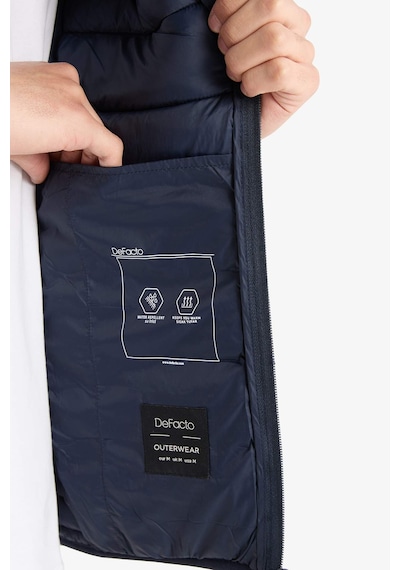 Defacto Su Geçirmez Slim Fit Dar Kesim Kapüşonlu Fermuarlı Şişme Mont N4661az25aunv175 Lacivert