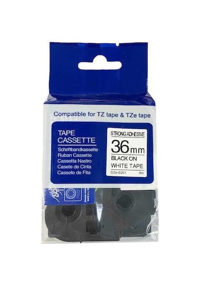 Tonersepeti Brother Tze-261 Beyaz Üzerine Siyah Muadil Etiket Şeridi