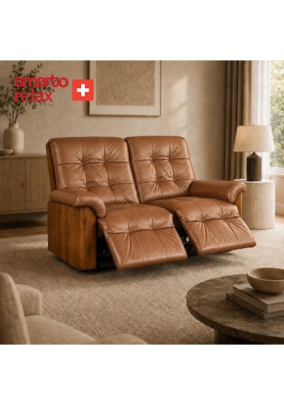 Smarto Relax Berlin İkili Yatar Ayak Uzatmalı Ergonomik Deri Tv Koltuğu Baba Koltuğu Kahverengi