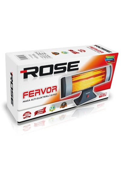 Rose Fervor 1800 W Devrilme Emniyetli Tak Çalıştır Masa Altı Elektrikli Soba