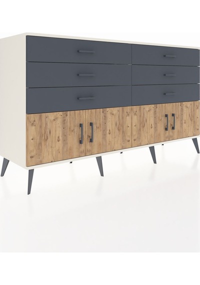 Hyperion Konsol 2 Raflı 6 Çekmeceli 4 Kapaklı 176x44x99 Aytaşı-ça Aytaşı-çam/antrasit Hyperion Konsol 2 Raflı 6 Çekmeceli 4 Kapaklı 176x44x99 Aytaşı-ça Aytaşı-çam/antrasit