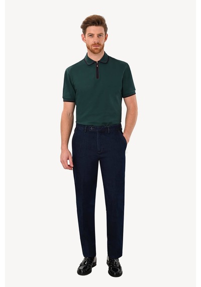 Ysf Erkek Lacivert Regular Fit Yan Cep Kot Spor Pantolon