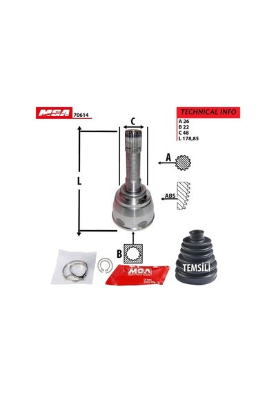 MGA 70614 AKS KAFASI DIŞ VITARA 90-98×90 96- 26×22×48