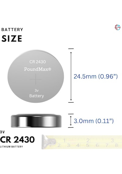 5 Adet 2430 Cr2430 Dl2430 3v Poundmax Lityum Düğme Pil, Uzun Raf Ömrü, Küçük Elektronik Cihazlar İçin Uzaktan Kumandalar, Teraziler, Akıllı Ev Cihazları, Ölçüm Cihazları Ve Hesap Makineleri