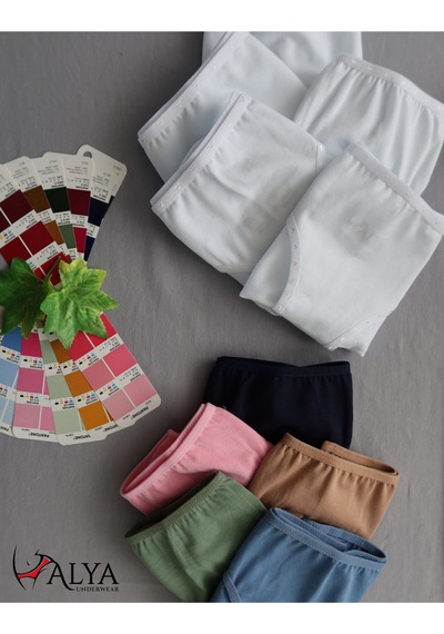 Alya Underwear Kız Çocuk Kalpli Dokuma Lastik Pamuklu Kumaş Slip Külot 5'li Paket 5 Adet Beyaz Multicolor-x19
