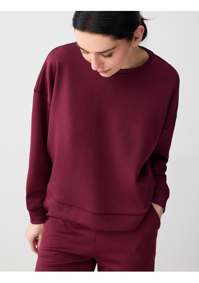 Jimmy Key Jimmy Key Bordo Uzun Kollu Bisiklet Yaka Modal Örme Sweatshirt 5ww235403562