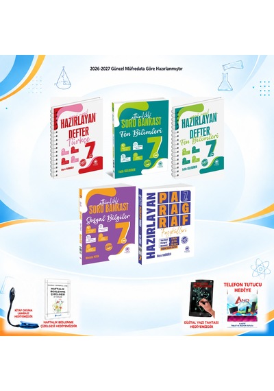 Çanta Yayınları 2026-2027 7. Sınıf Tüm Dersler 5 Kitap Türkçe Soru/sos Defter Hariç Tam Seri Set