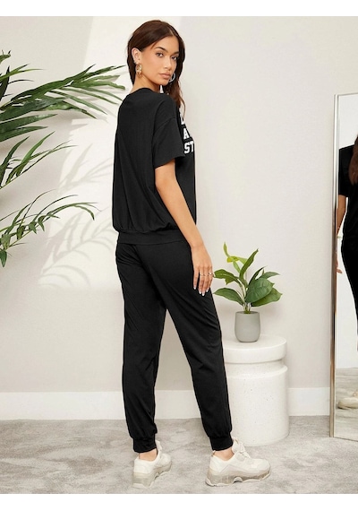 Clayes The Stars Ribana 2li T-shirt Eşofman Altı Jogger- Siyah Alt Üst Eşofman Takım Oversize Bisiklet Yak Siyah Clayes The Stars Ribana 2li T-shirt Eşofman Altı Jogger- Siyah Alt Üst Eşofman Takım Oversize Bisiklet Yak Siyah