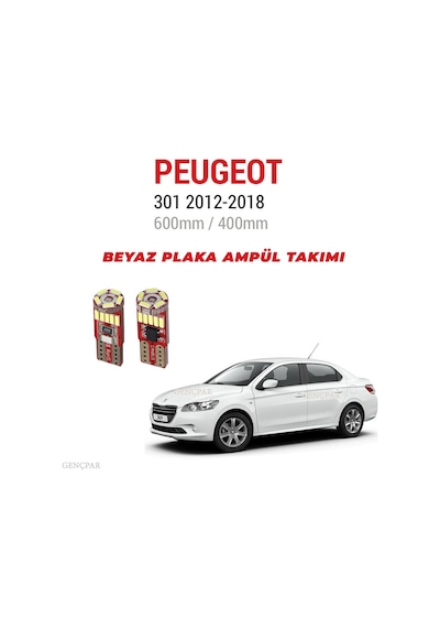 Peugeout Plaka Ampül Set Beyaz Arıza Işığı Yakmaz Canbus