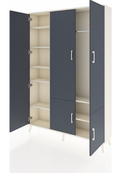 Arges Dolap 7 Raflı 5 Kapaklı Tek Askılı 132x30x195 Aytaşı-an... Aytaşı