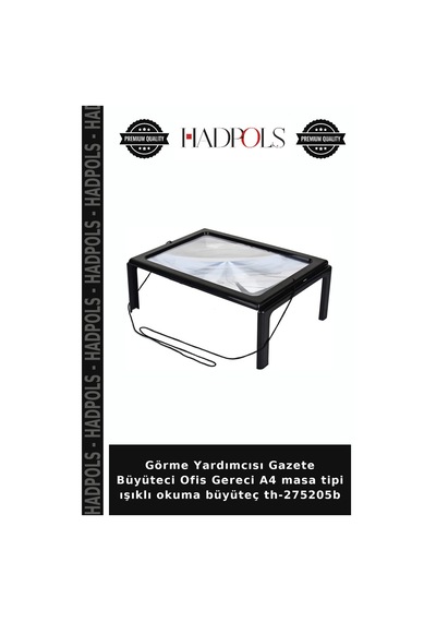 Görme Yardımcısı Gazete Büyüteci Ofis Gereci A4 Masa Tipi Işıklı Okuma Büyüteç Th-275205b