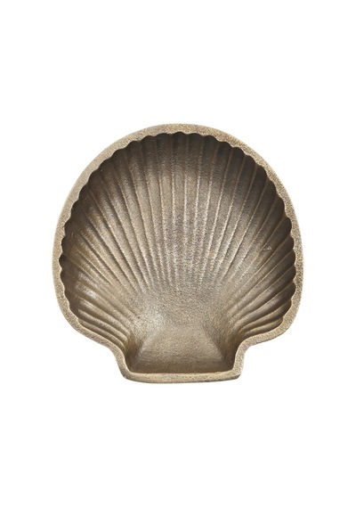 Yargıcı Deniz Kabuğu Formunda Pirinç Kaplama Dekoratif Kase 15x3 Cm 26ynha1028c St
