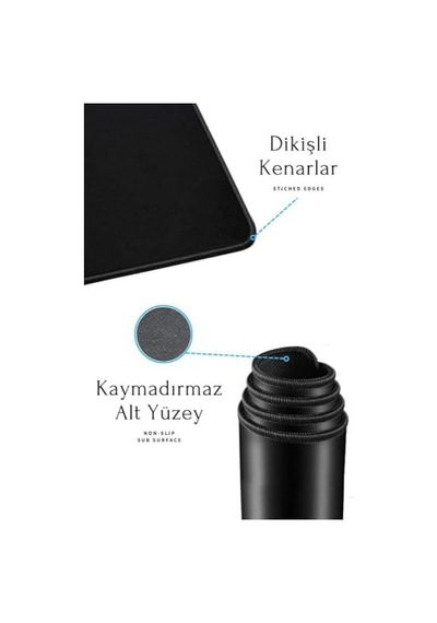Oyuncu Gamer Mouse Pad,fare Altlığı,kenar Dikişli Masa Pedi,kaymaz Taban,ofis Tipi 30x25 Cm Small